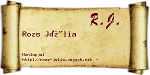 Rozs Júlia névjegykártya