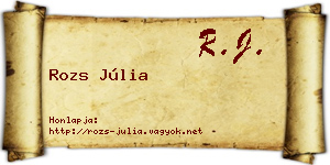 Rozs Júlia névjegykártya