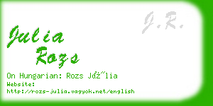julia rozs business card